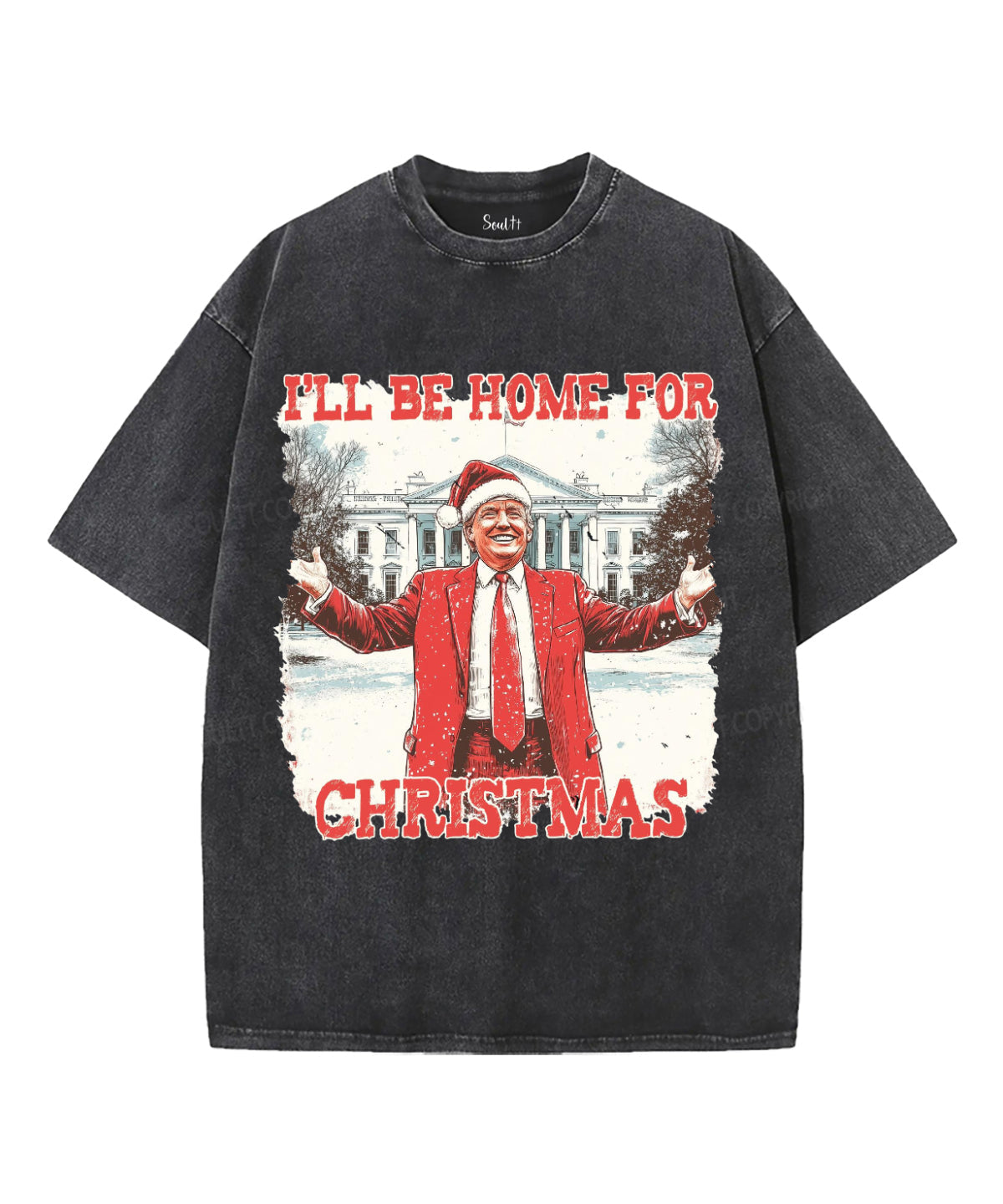 I Will Be Home For Christmas Washed Christian T-shirt