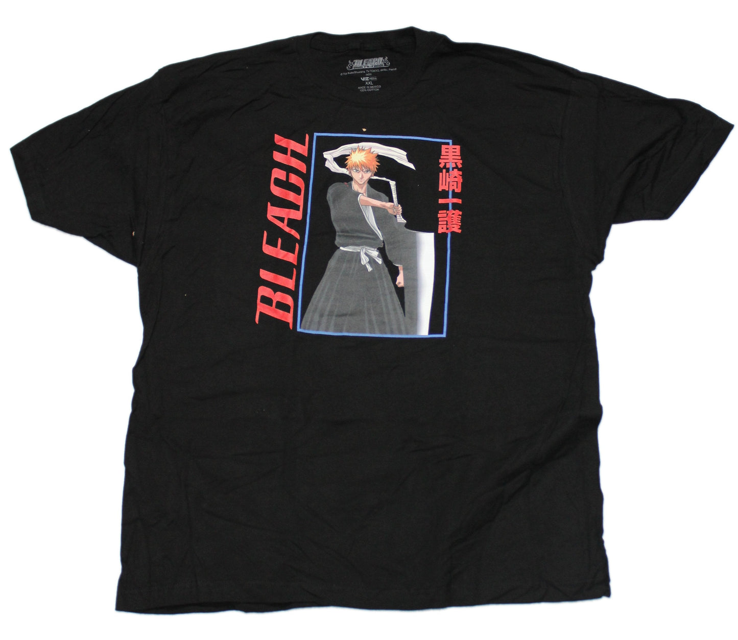 Bleach Mens T-Shirt - Boxed Ichigo Red Logo & Kanji