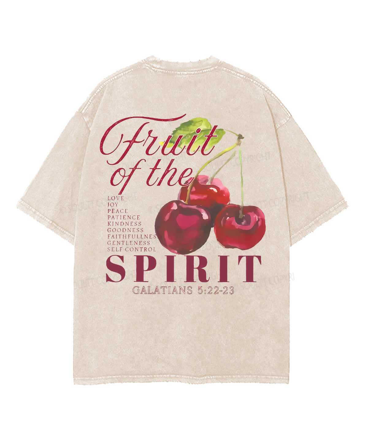 Fruit Of The Spirit Double Sided Unisex Washed Christian T-shirt Style028