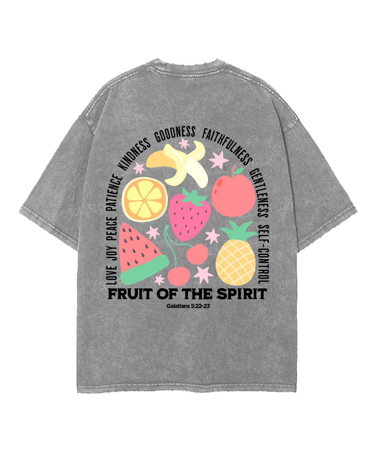 Fruit Of The Spirit Double Sided Unisex Washed Christian T-shirt Style009