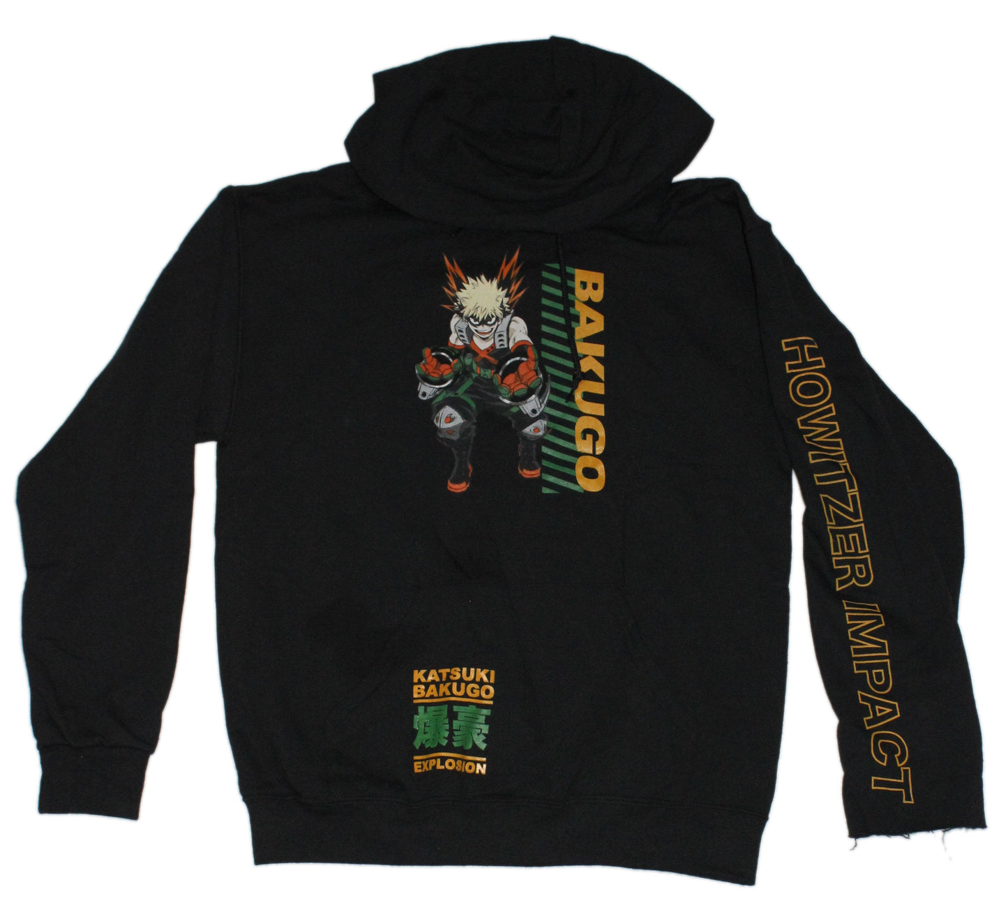 Black My Hero Academia Hoodie Ft Katsuki Bakugo & Howitzer Impact