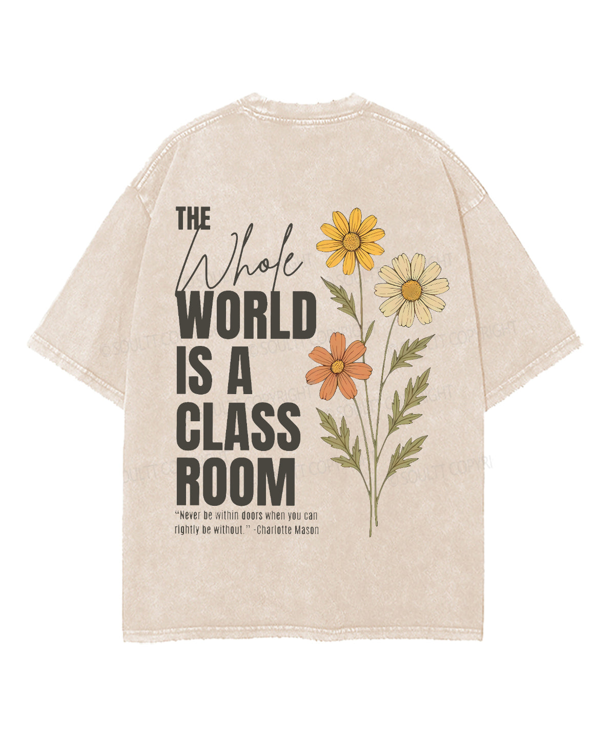 World Is A Classroom Double Sided Unisex Washed Christian T-shirt