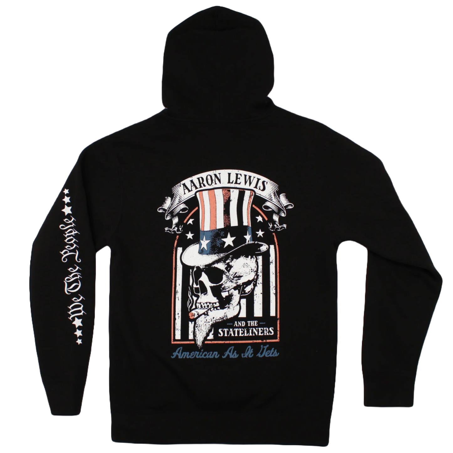 Aaron Lweis Uncle Sam Skull Pullover Mens Hoodie Black