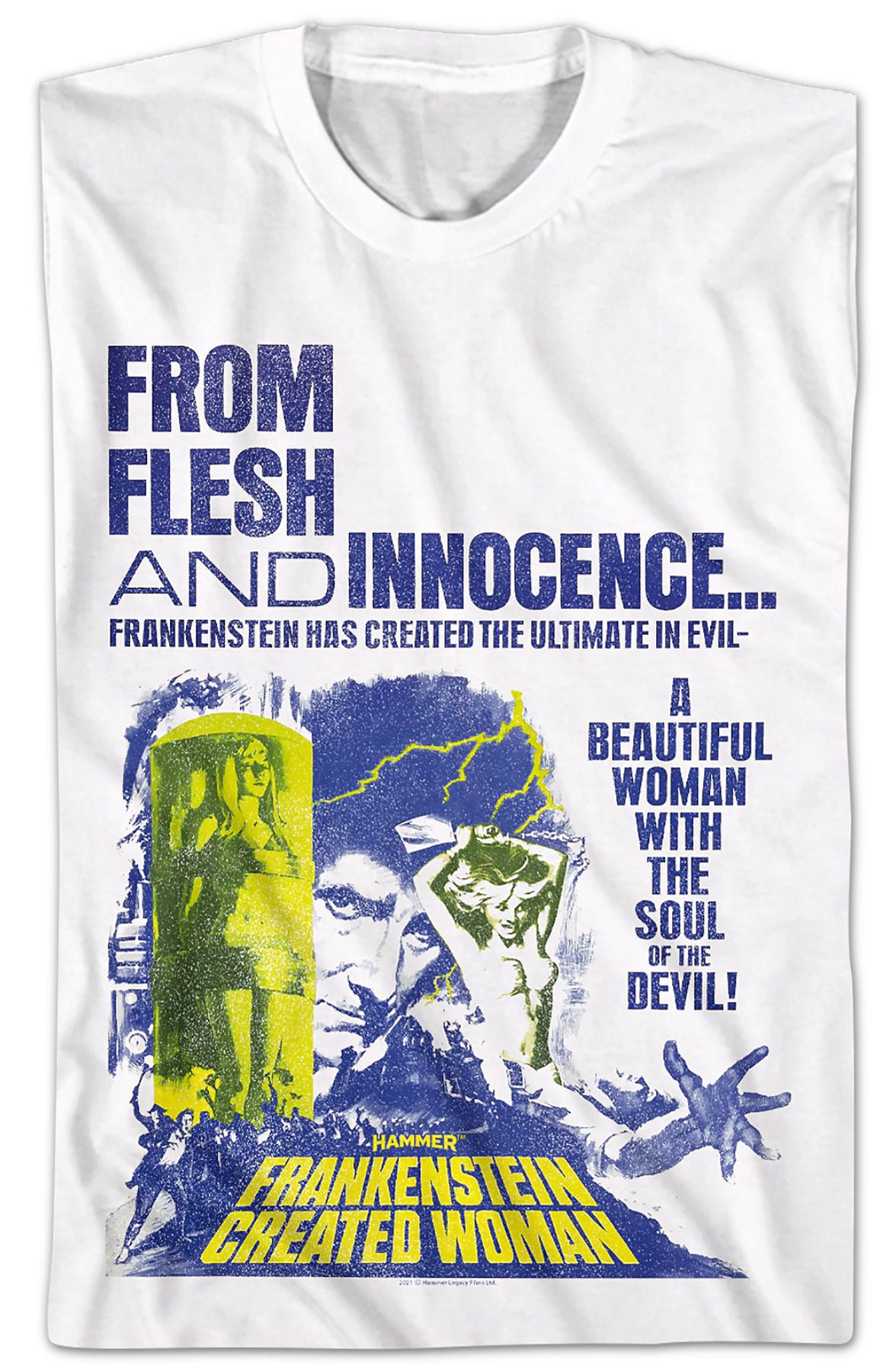 Frankenstein Created Woman Poster Hammer Films T-Shirt