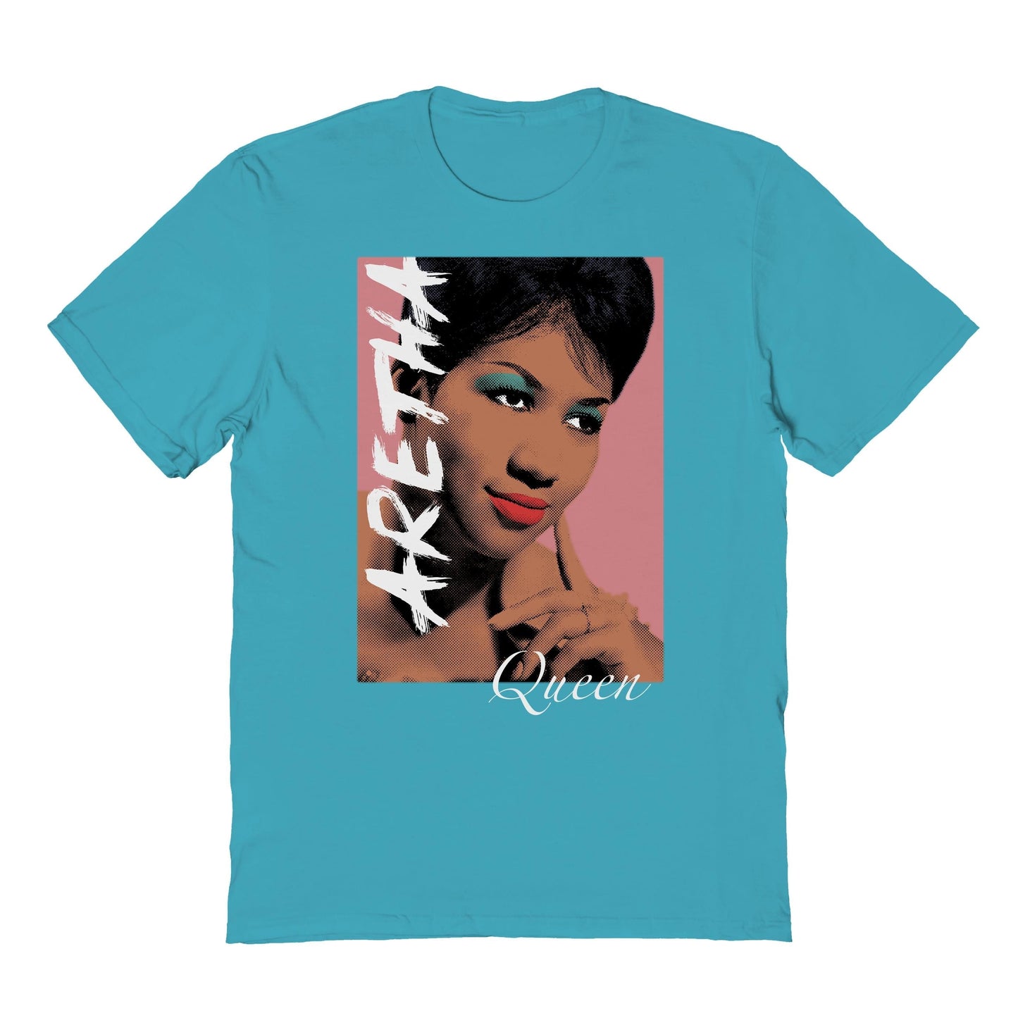 Aretha Franklin Queen Mens T Shirt Tropical Blue