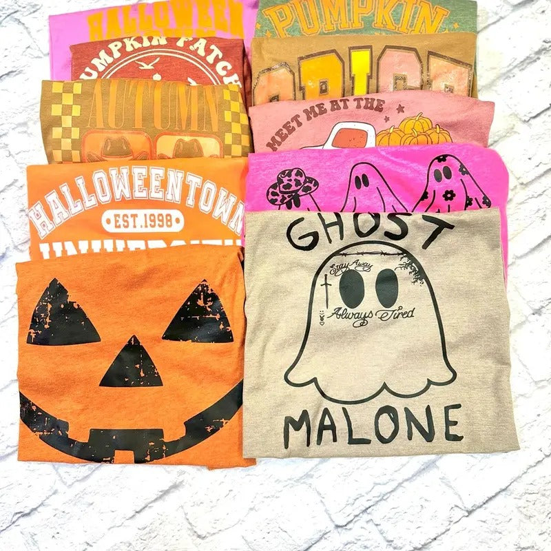ONE Mystery fall/halloween t shirt NOT COMFORT COLORS
