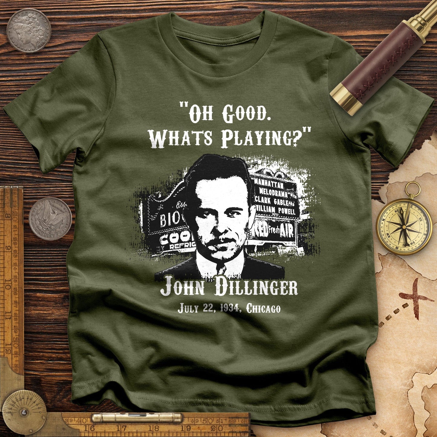 John Dillinger Let's Go To Movies T-Shirt