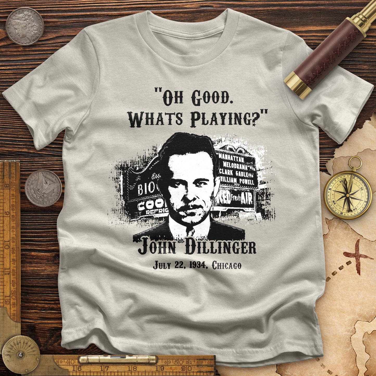 John Dillinger Let's Go To Movies T-Shirt
