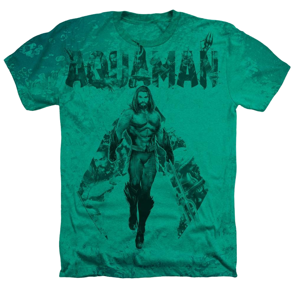 Aquaman Movie Aqua Group - Men's All-Over Heather T-Shirt Style001