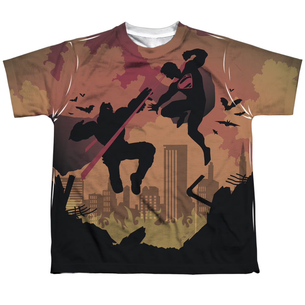Batman v Superman Silhouette Fight - Youth All-Over Print T-Shirt Style001