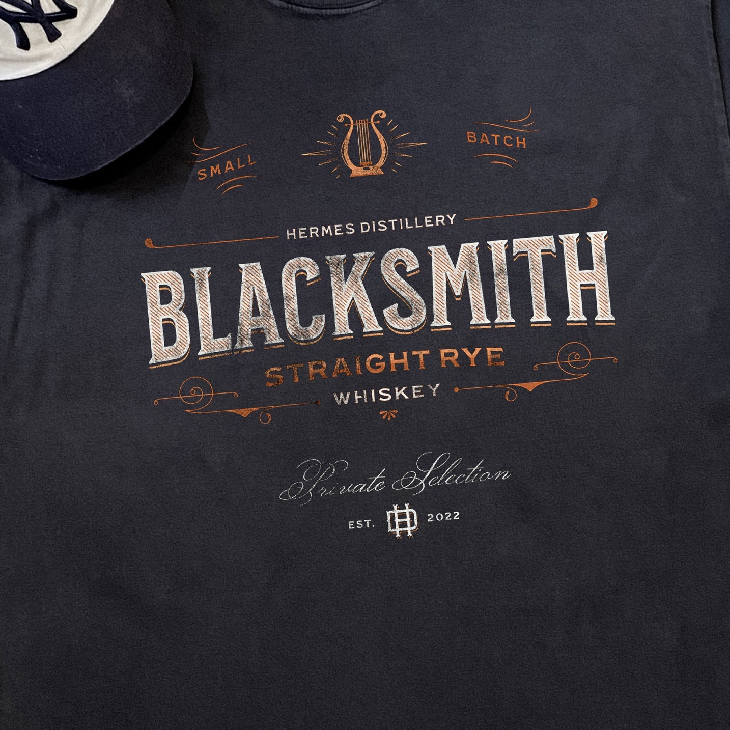 BLACKSMITH WHISKEY HEAVYWEIGHT BLACK T-SHIRT