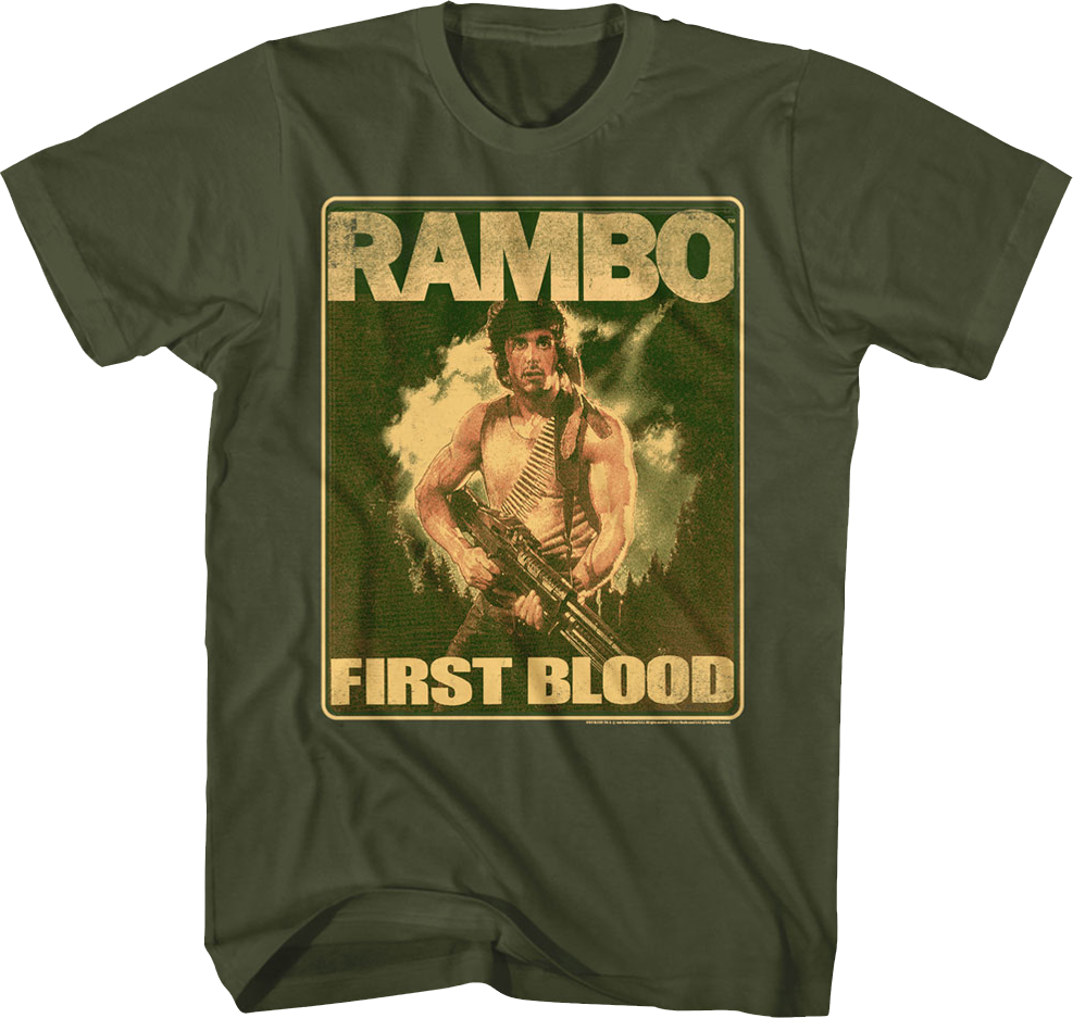 Movie Poster First Blood Rambo T-Shirt