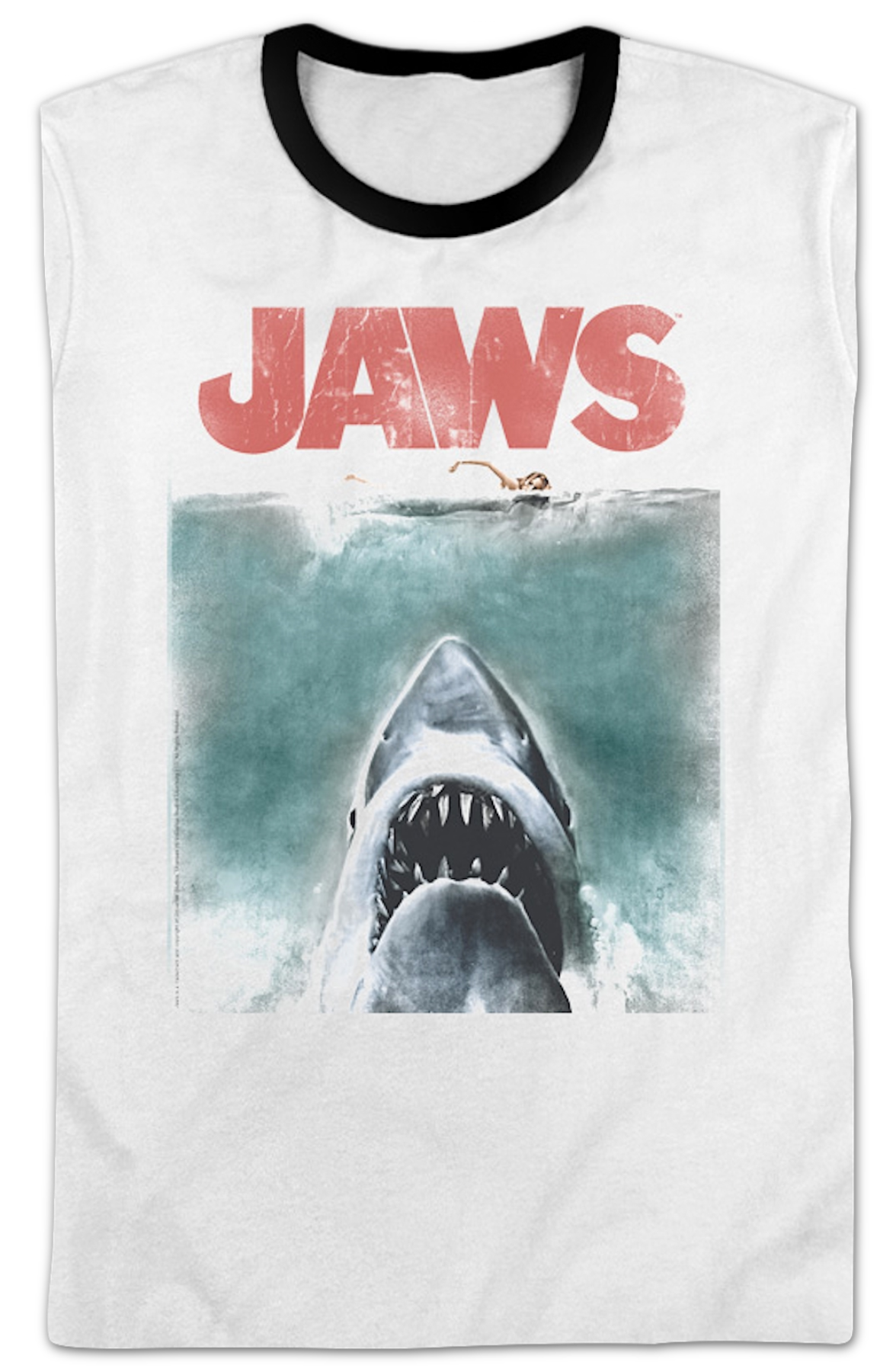 Movie Poster Jaws Ringer Shirt