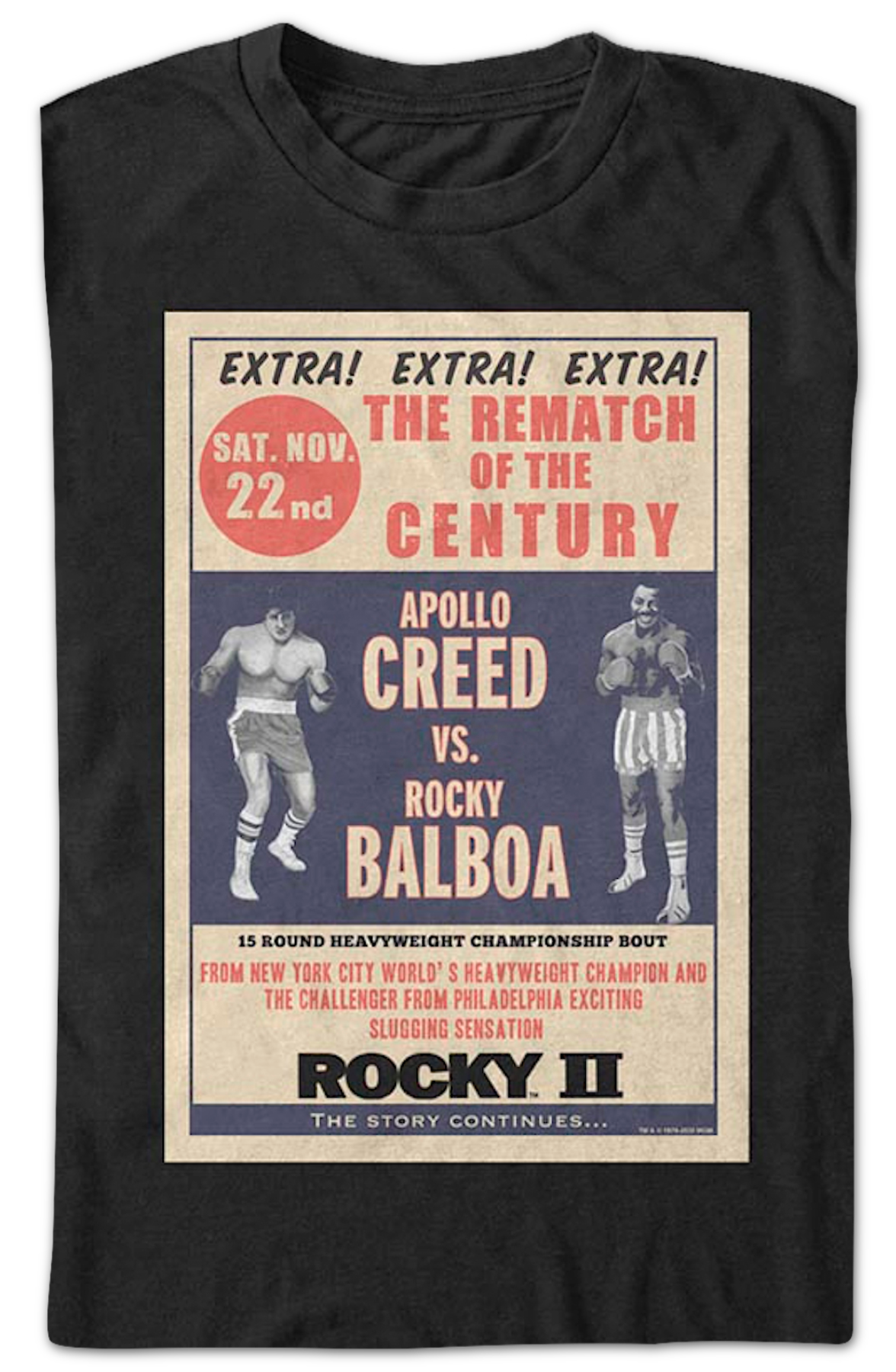 Rematch Of The Century Poster Rocky II T-Shirt