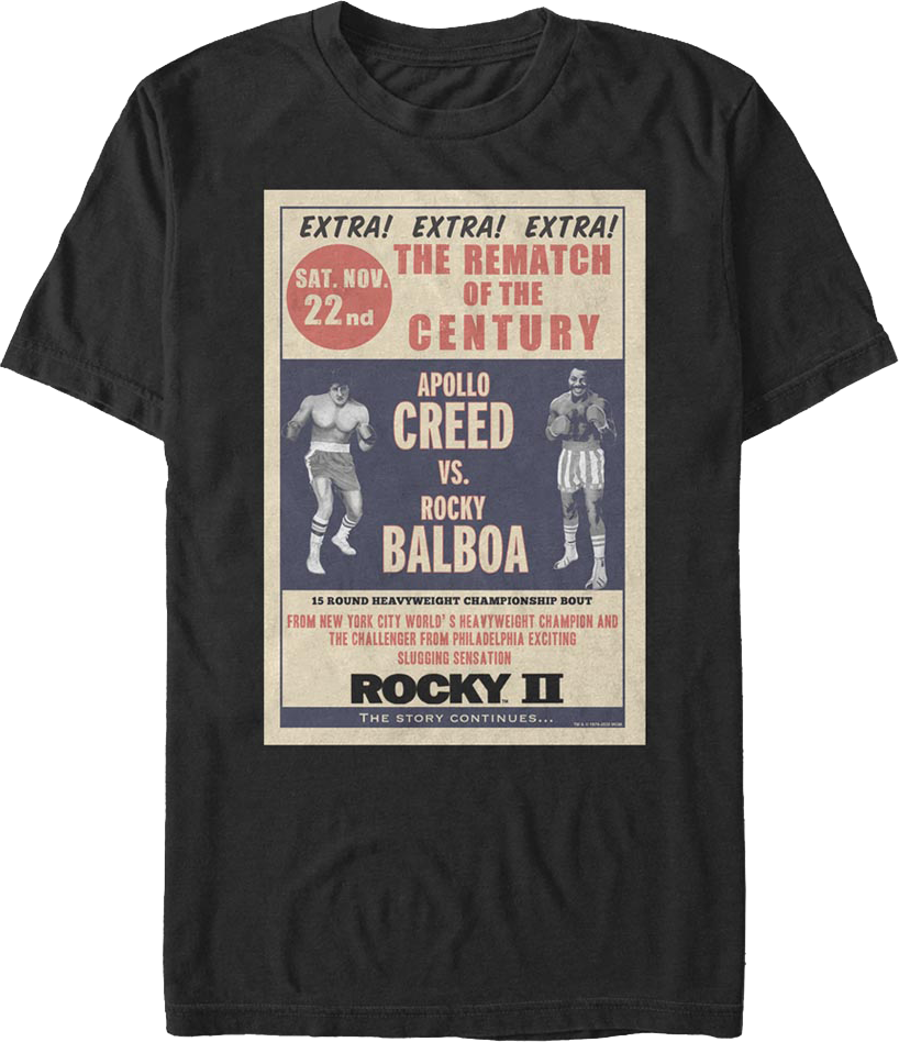 Rematch Of The Century Poster Rocky II T-Shirt