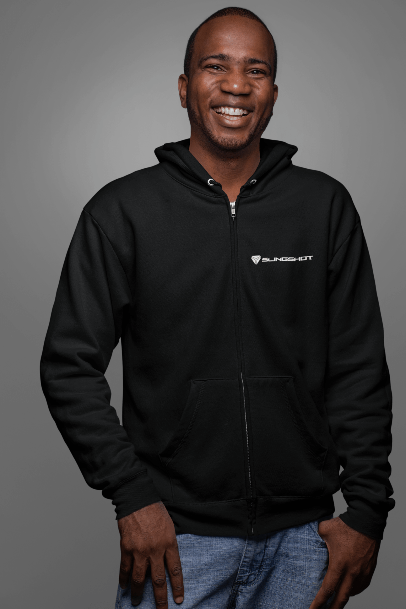 Slingshot Black Zip-Up Hoodie