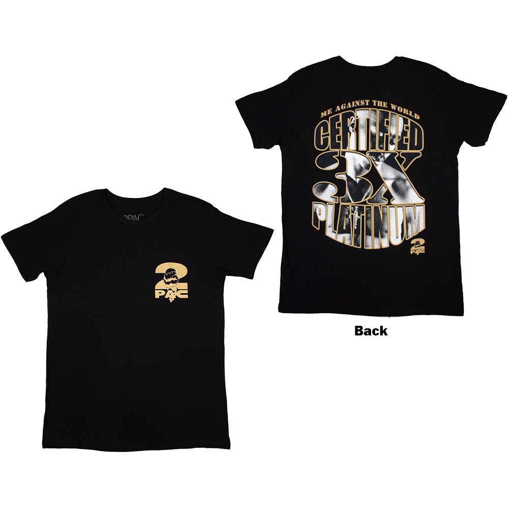 2Pac Platinum Mens T Shirt Black