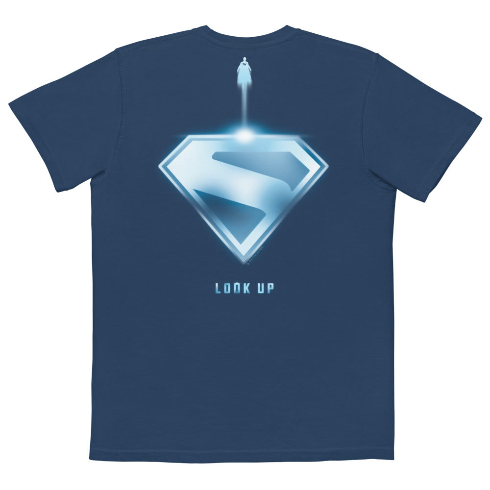 SUPERMAN (2025 Movie) "Look Up" Comfort Colors Pocket T-Shirt