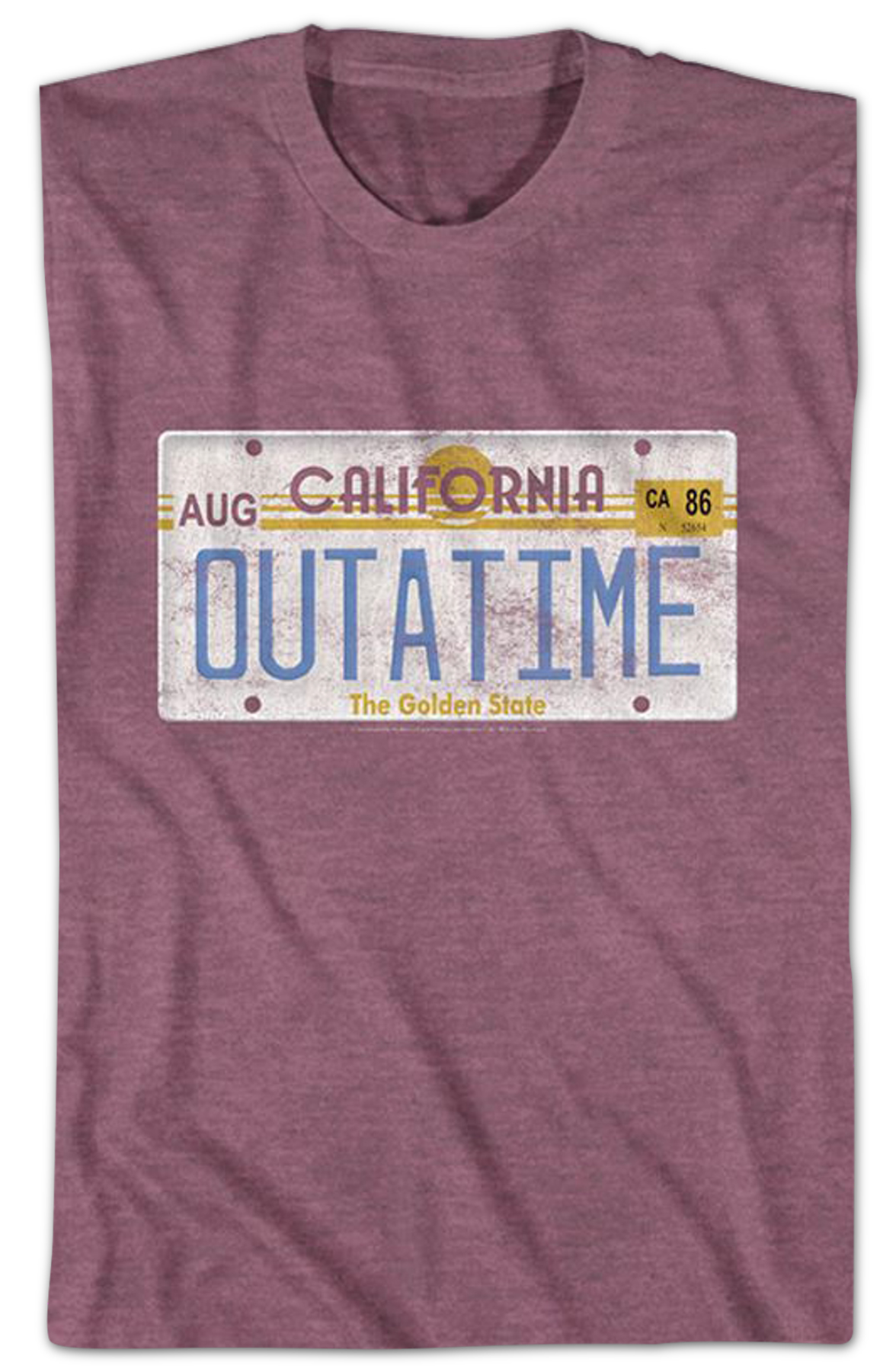 Vintage OUTATIME License Plate Back To The Future T-Shirt