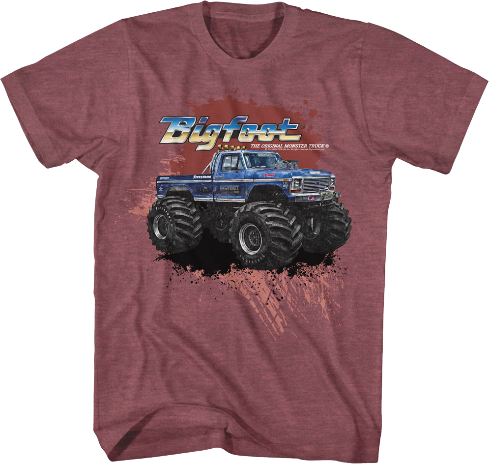 Vintage Splatter Background Bigfoot T-Shirt