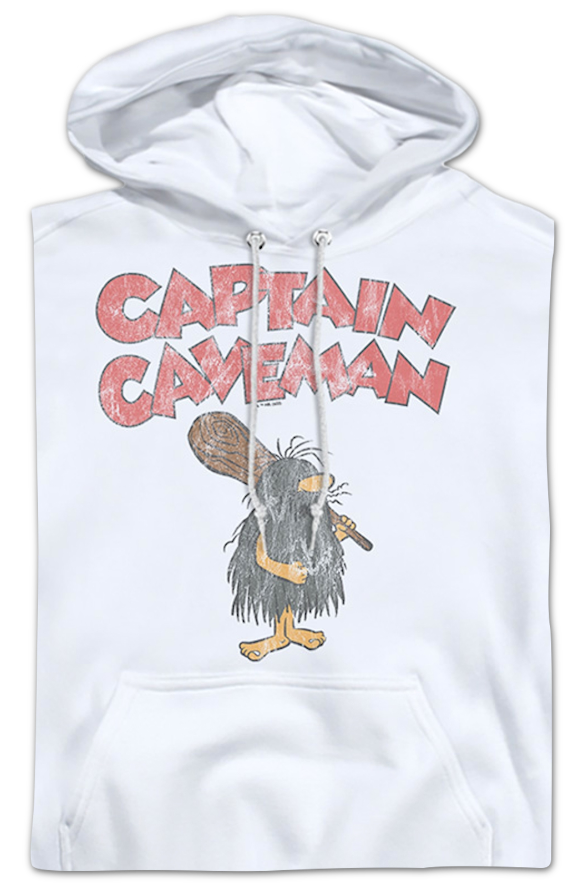 Vintage White Captain Caveman Hoodie