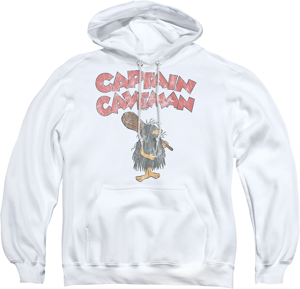 Vintage White Captain Caveman Hoodie