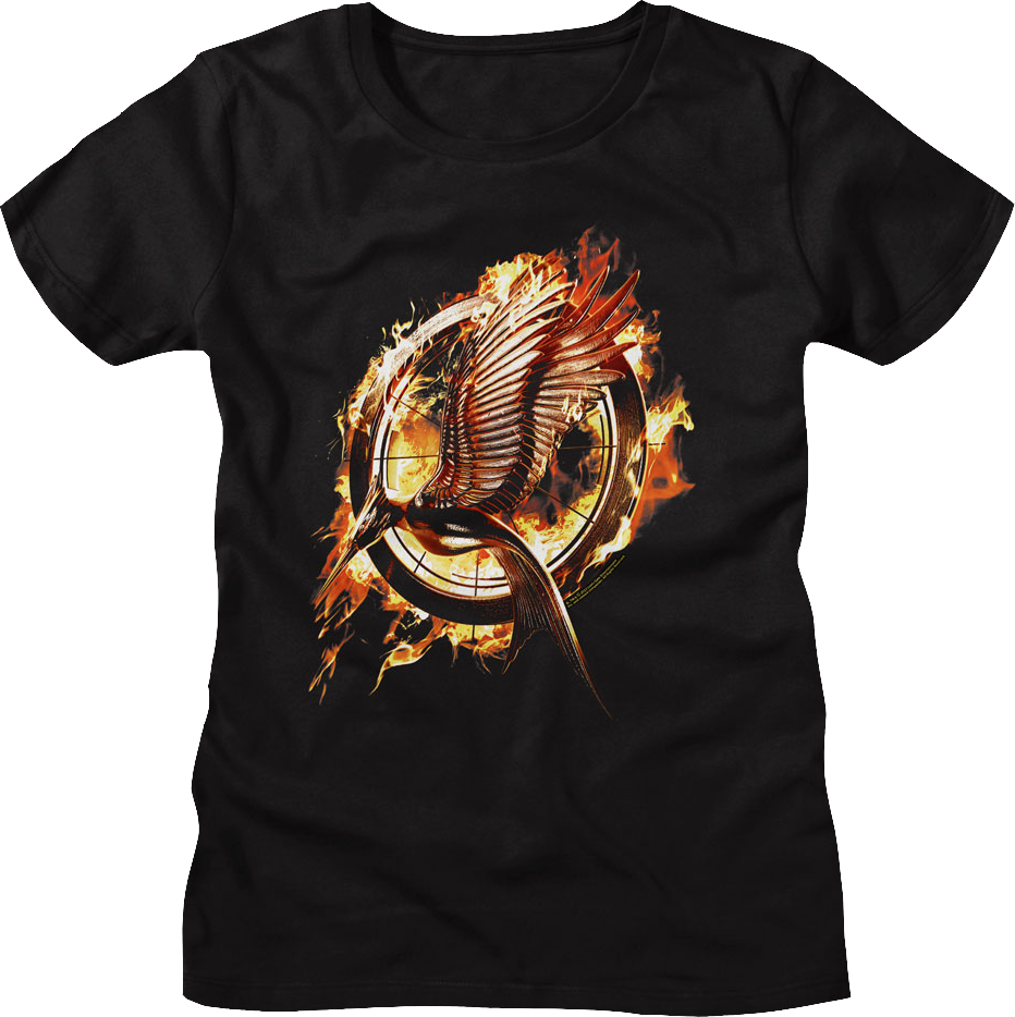 Womens Catching Fire Poster Hunger Games Shirt