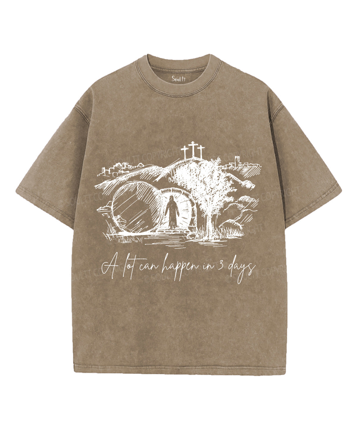 A Lot Can Happen In 3 Days Unisex Washed Christian T-shirt Style002