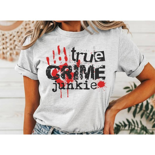 #015 True Crime Junkie - Print Unisex Crew neck Tee T-shirt - Shirt