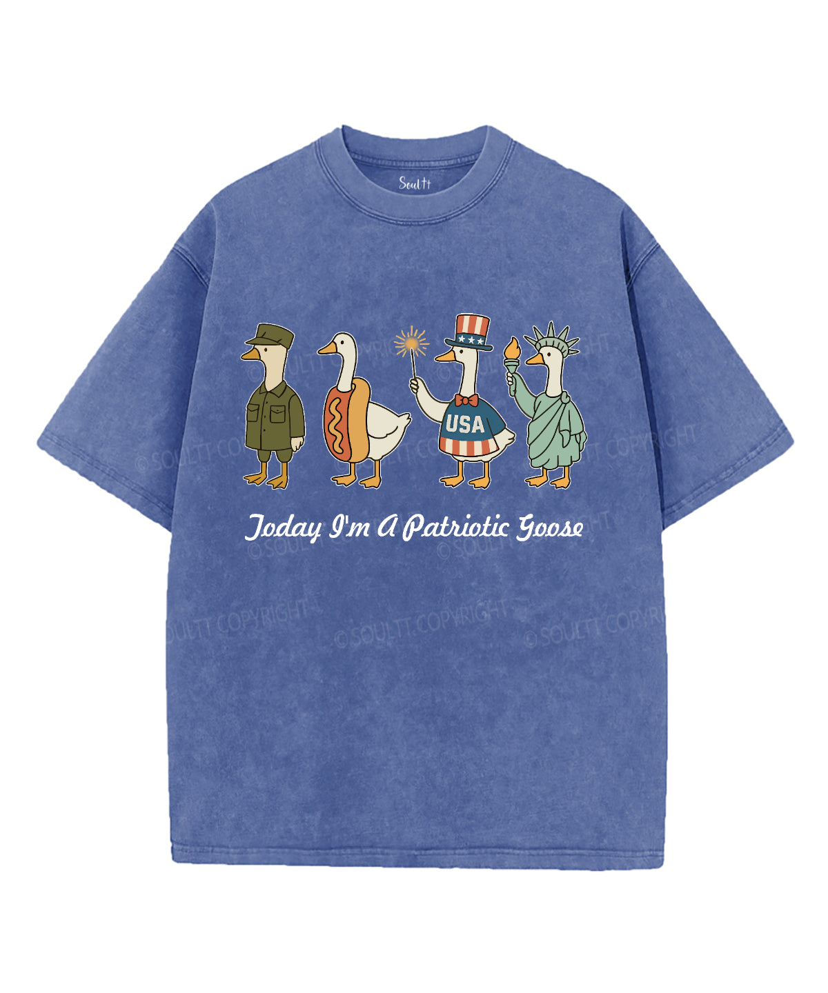 Today I'm A Patriotic Goose Unisex Washed Christian T-shirt