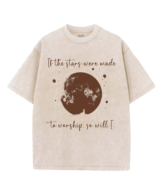 If The Stars Were Made To Worship Unisex Washed Christian T-shirt