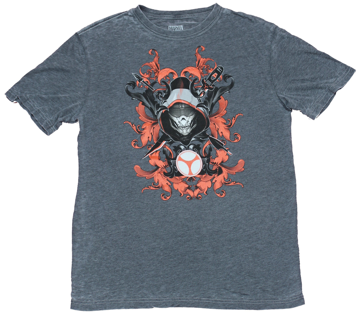 Black Widow Mens T-Shirt - Flaming Orange Taskmaster Image