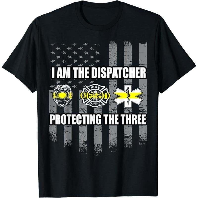 [100% Cotton] Cotton Short Sleeve 911 Dispatcher Shirt - Protecting The Tree for Men Women
