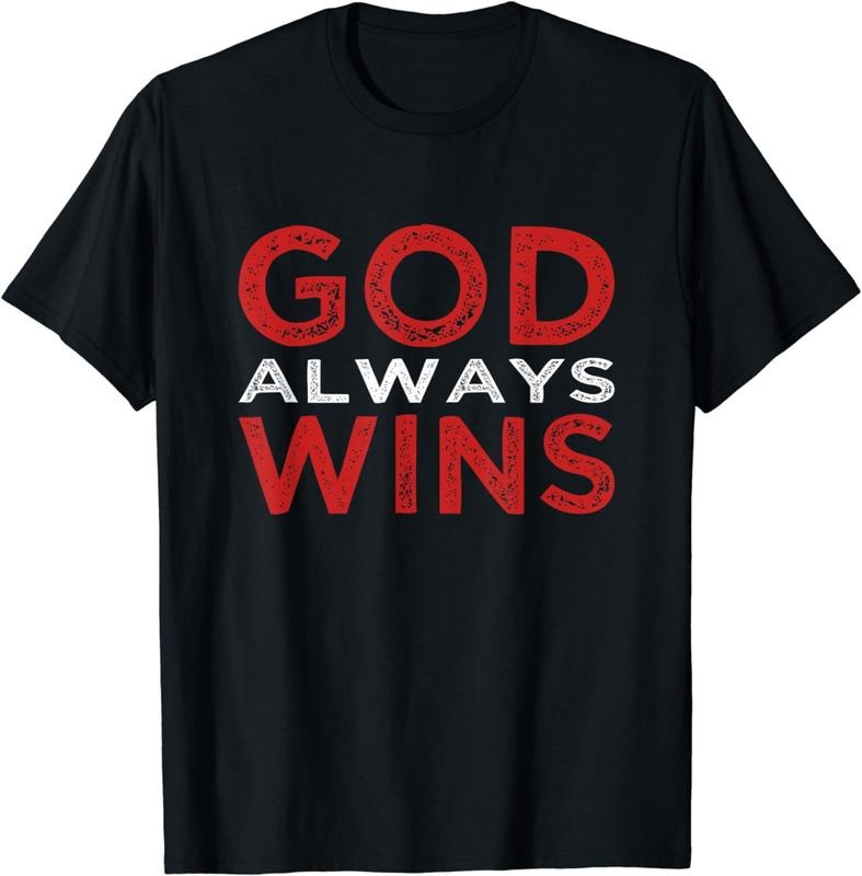 [100% Cotton] God Always Wins Religious T-Shirt