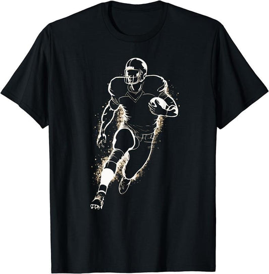 [100% Cotton]American Football Player Running With Ball T-Shirt