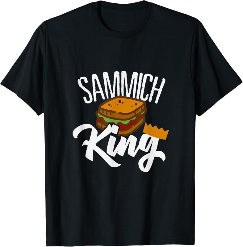 [100% Cotton]King Sandwich Fathers Day Food Diet Chef Artist Bread Shirt