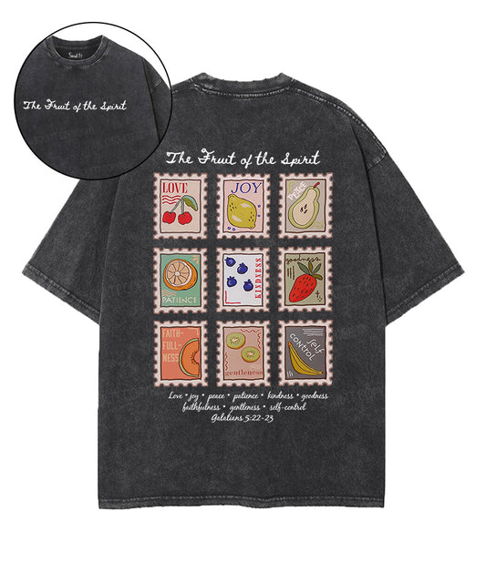 Fruit Of The Spirit Double Sided Unisex Washed Christian T-shirt Style008