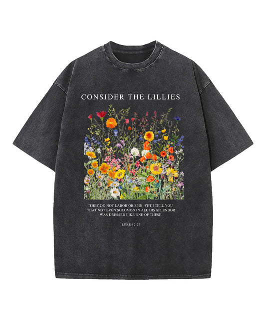 Consider The Lilies Washed Christian T-shirt