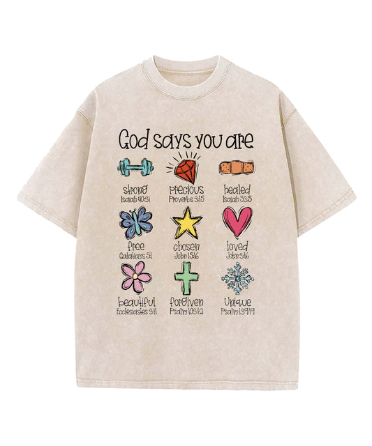 God Says You Are Washed Christian T-shirt Style001