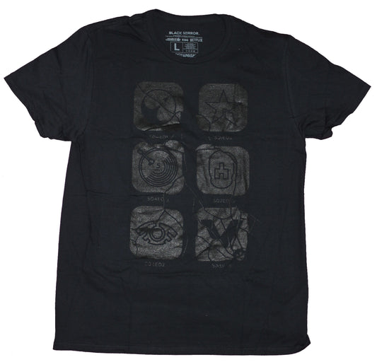 Black Mirror Mens T-Shirt- House of Tomorrow Black on Black Symbols