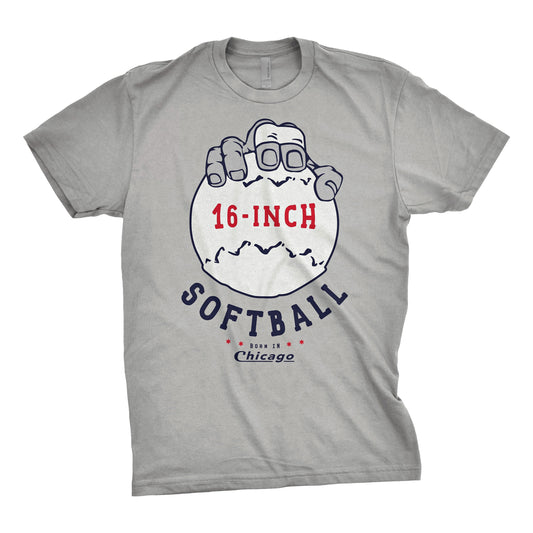 16-Inch Softball Chitown Clothing Mens T Shirt Grey