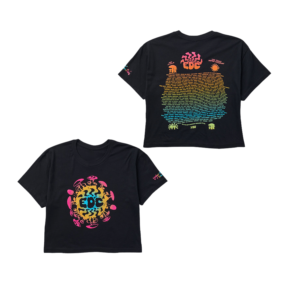 EDC Merch EDC Gradient Waves Cropped T-Shirt Gifts For Fans Anniversary Gift for Men Hoodie, Sweatshirt | VibeTeeNation.com