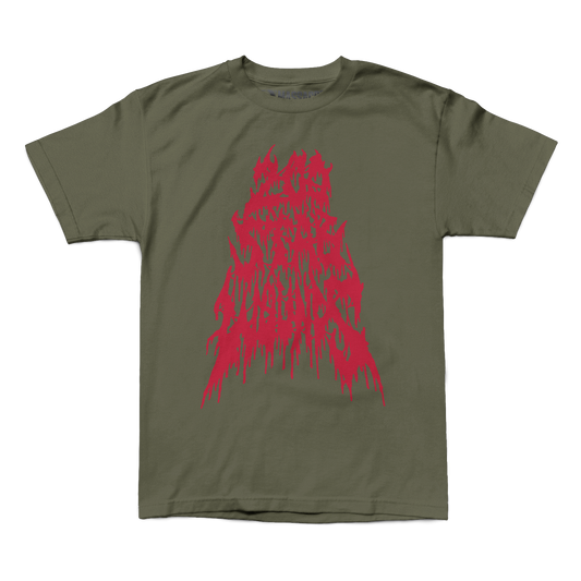 200 Stab Wounds "Stacked" Military Green Shirt