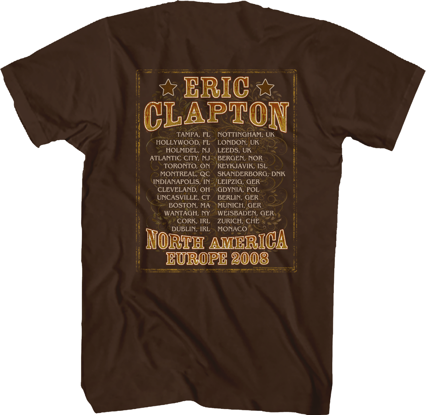 2008 Tour Eric Clapton T-Shirt