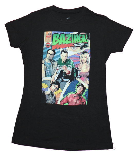 Big Bang Theory Girls Juniors T-Shirt - Bazinga Comics Cover Phot Style