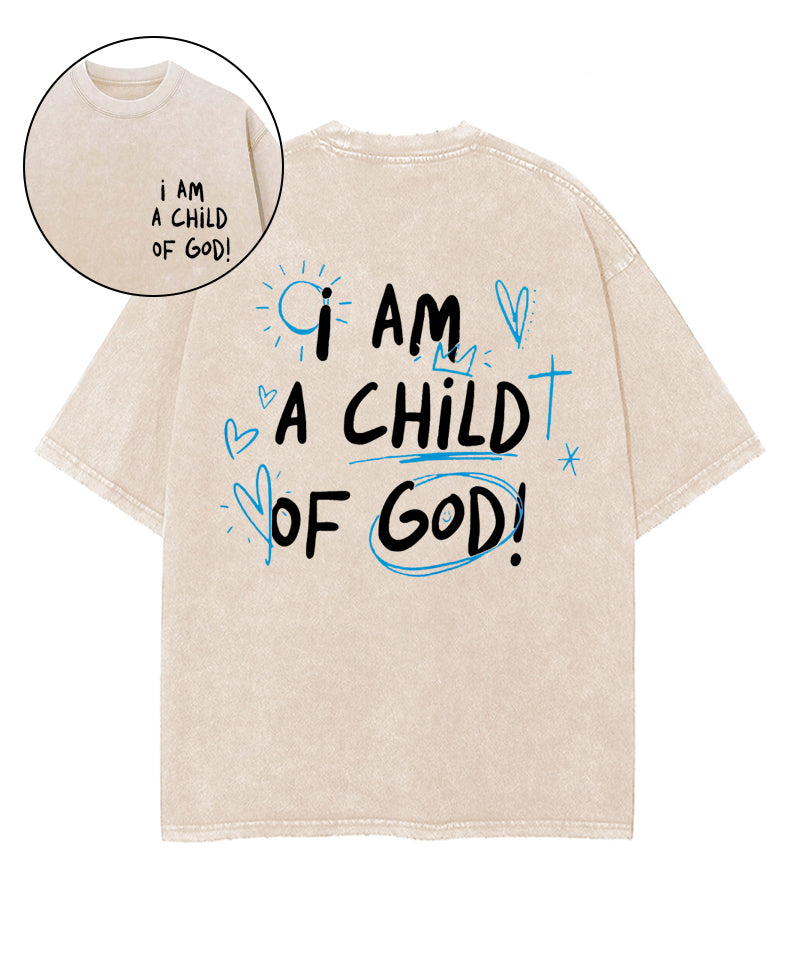 A Child Of God Double Sided Washed Christian T-shirt