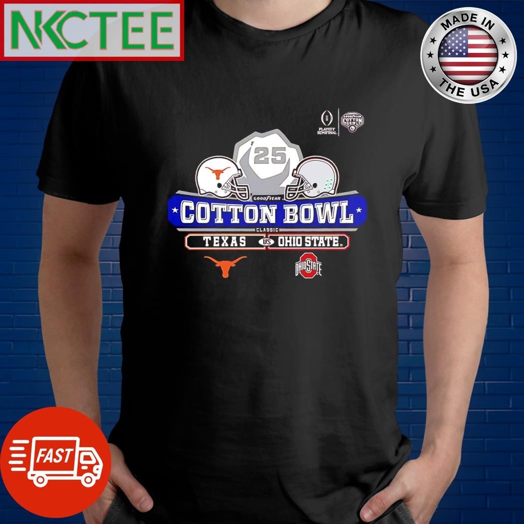 ’25 Cotton Bowl Classic Texas Vs Ohio State helmet shirt