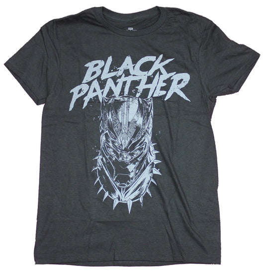 Black Panther Mens  T-Shirt - Gray Sketch Face Under Name