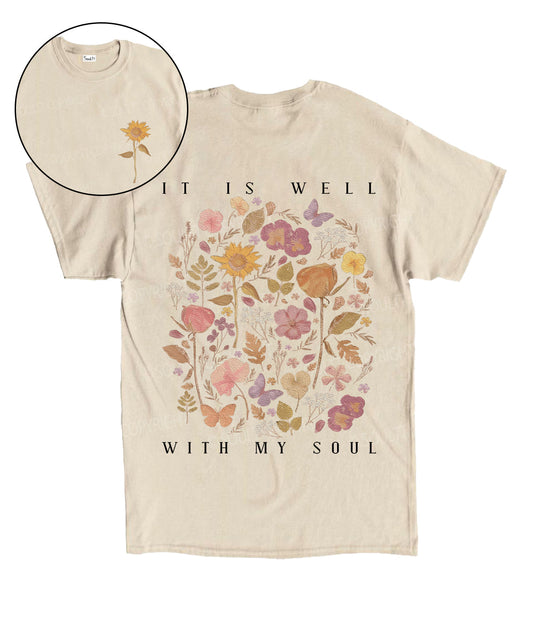 It Is Well With My Soul Double Sided Unisex Cotton Christian T-Shirt Style002