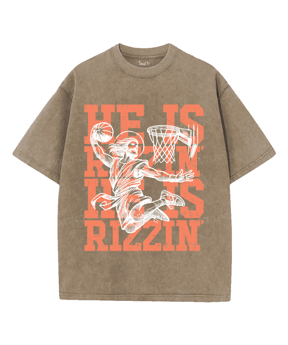 He Is Risen Unisex Washed Christian T-shirt Style008